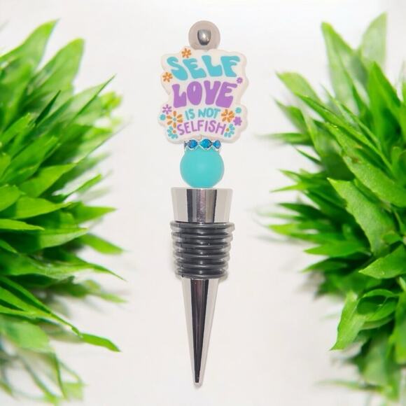 Self Love Beaded Wine Bottle Stopper - Picture 1 of 1